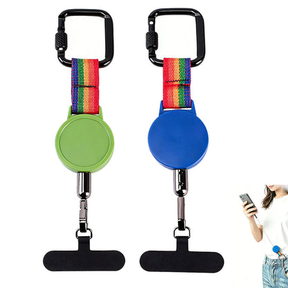 2Pcs Retractable Phone Tether with Carabiner