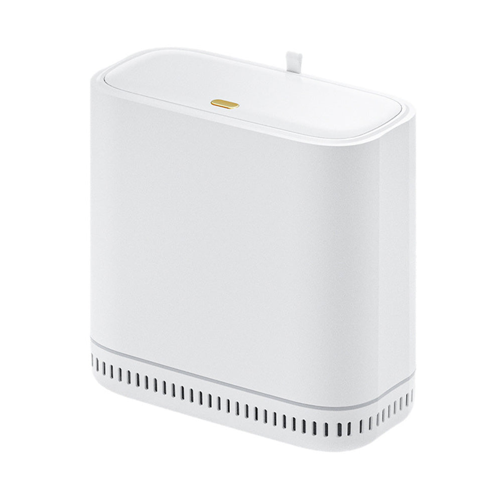 Household Adsorption Trash Can with Lid for Bathroom - White