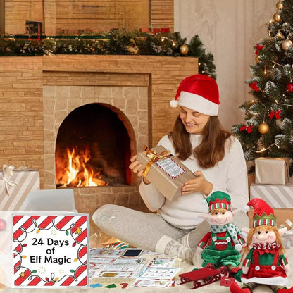 24 Days Christmas Countdown Elf Magic Kit Xmas Elf Activities Props Blind Box