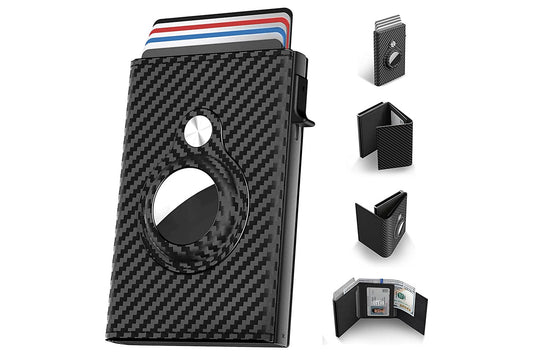 RFID Blocking Leather Smart Wallet for AirTag