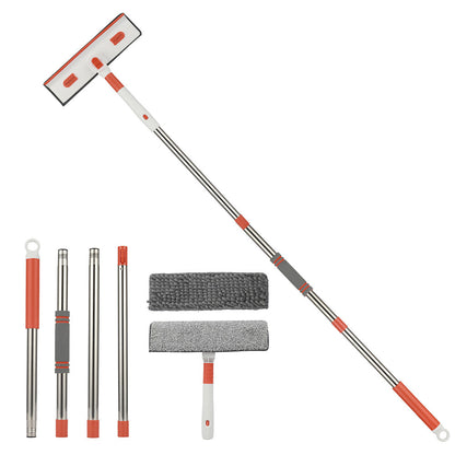 4-in-1 Rotatable Window Cleaning Kit with Extension Pole & Bendable Head