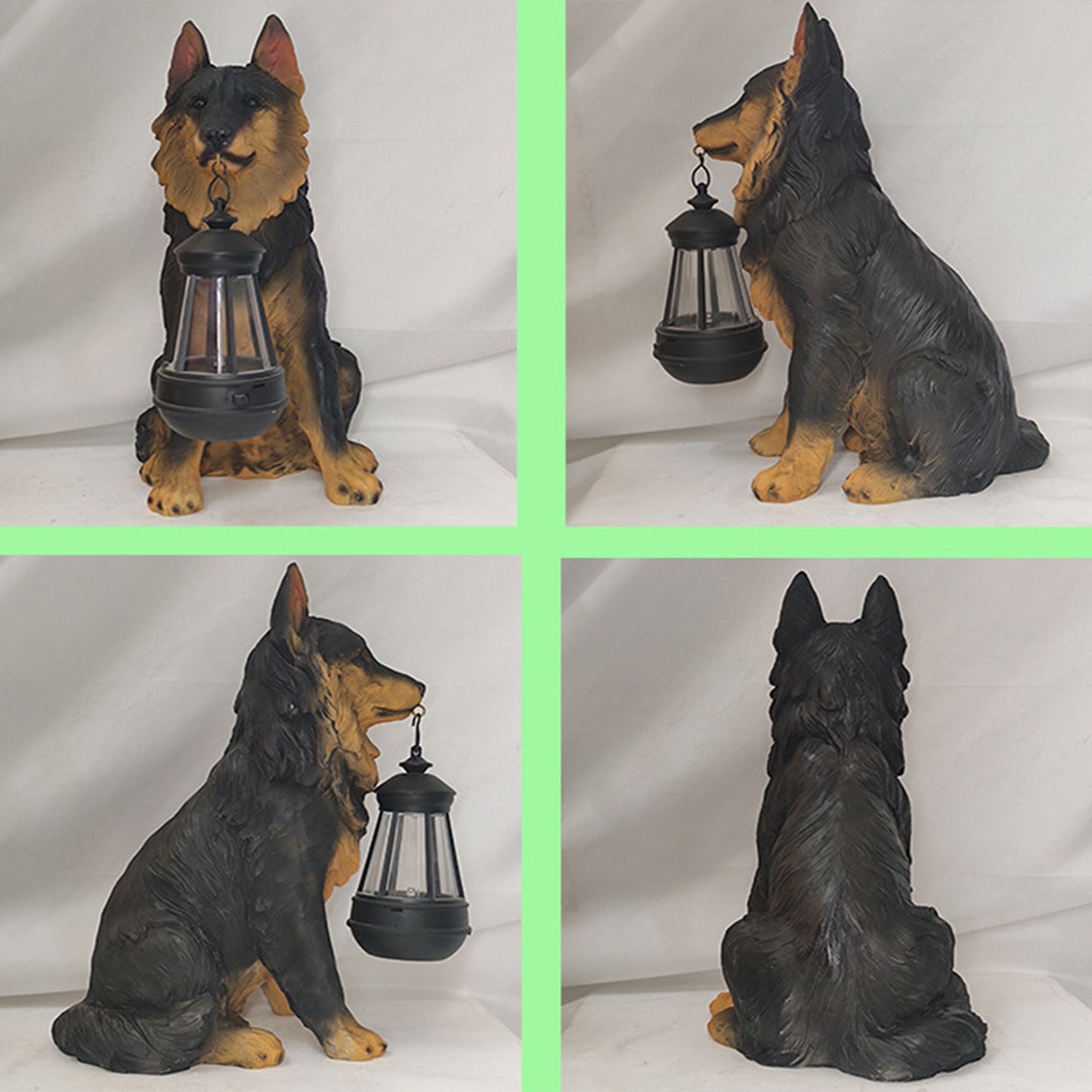 Solar Garden Lights Outdoor Dog Statue Solar Night Light -Black