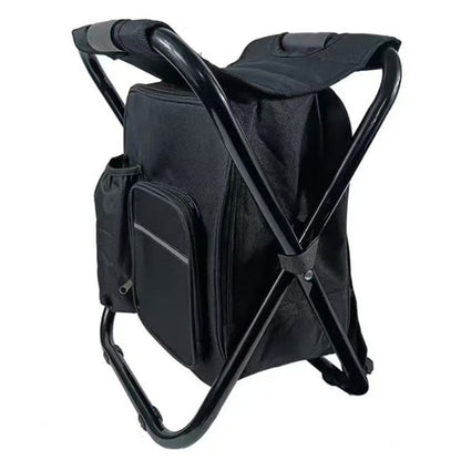 Portable Cooler Folding Stool Fishing Chair Multi-Function Outdoor Seat Black
