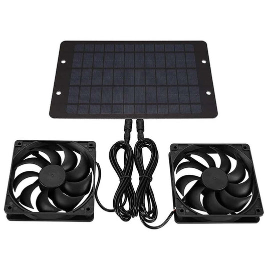 Portable Exhaust Fan Set Solar Panel Powered Ventilator Fan for Outdoor Pet House