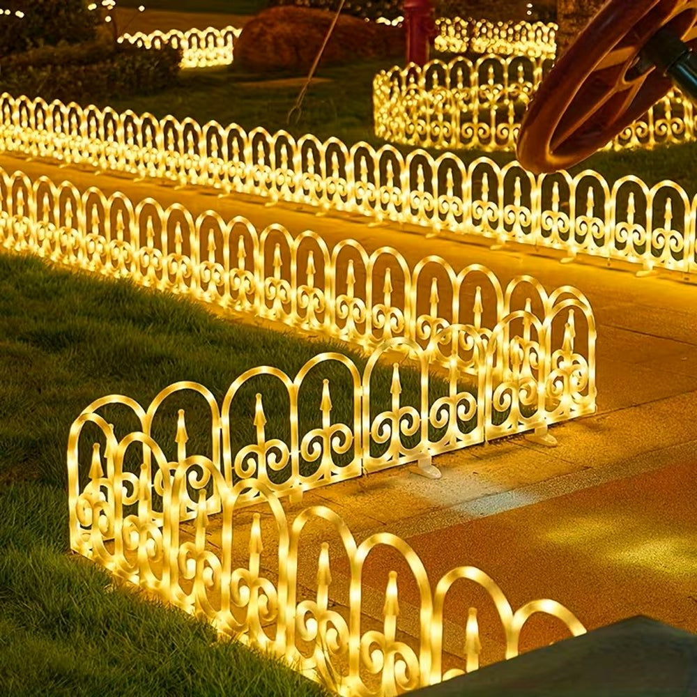 8 Pack European Arch Solar Light IP65 Solar Garden Fence Light - Warm White