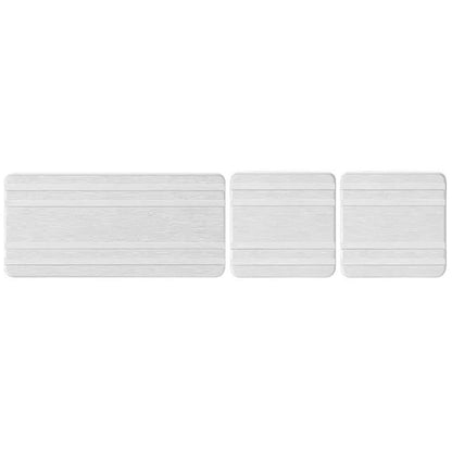 3Pcs Set Water Absorbing Mats Drying Sink Coasters for Kitchen Bathroom White