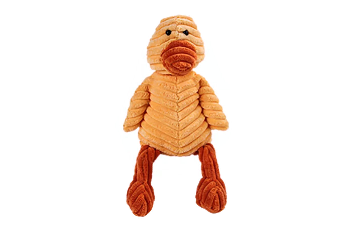 Cute Pet Dog Chew Toy Squeaker Squeaky Soft Plush Play Sound Puppy Teeth Toy-Duck