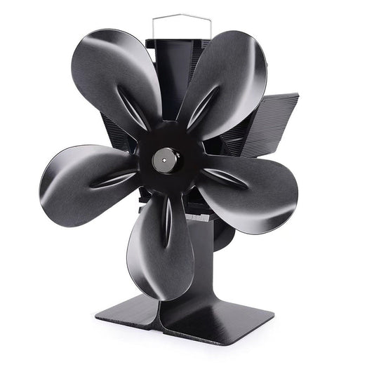 5-Blade Fireplace Fan for Wood Burning Stove Silent Heat Powered Stove Fan