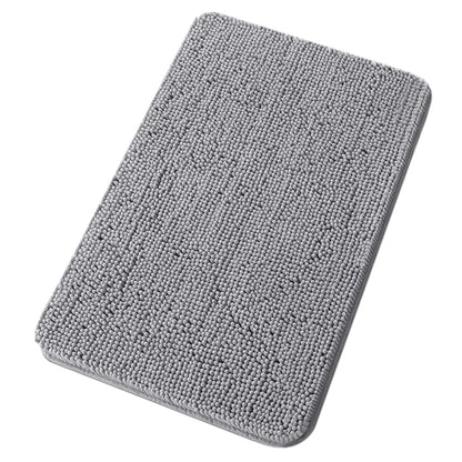Soft Chenille Bath Mat with Rounded Corners, Absorbent & Non-Slip Rug