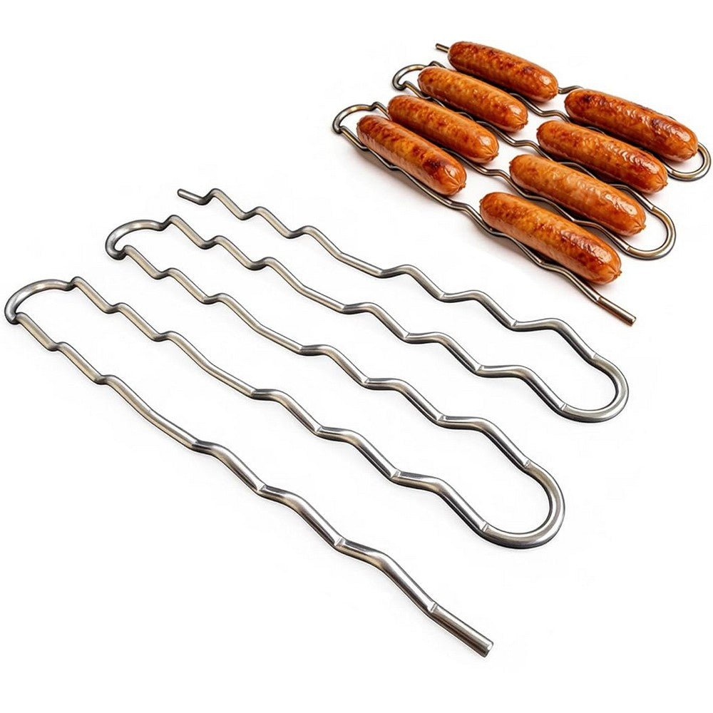 BBQ Sausage Roller Rack Stainless Steel Barbecue Sausages Roller Rack for Party