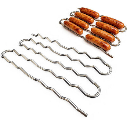 BBQ Sausage Roller Rack Stainless Steel Barbecue Sausages Roller Rack for Party