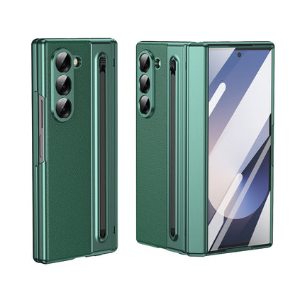 Phone Case for Samsung Z Fold 7 with Pen Holder Full Coverage Hinge Protection-Green