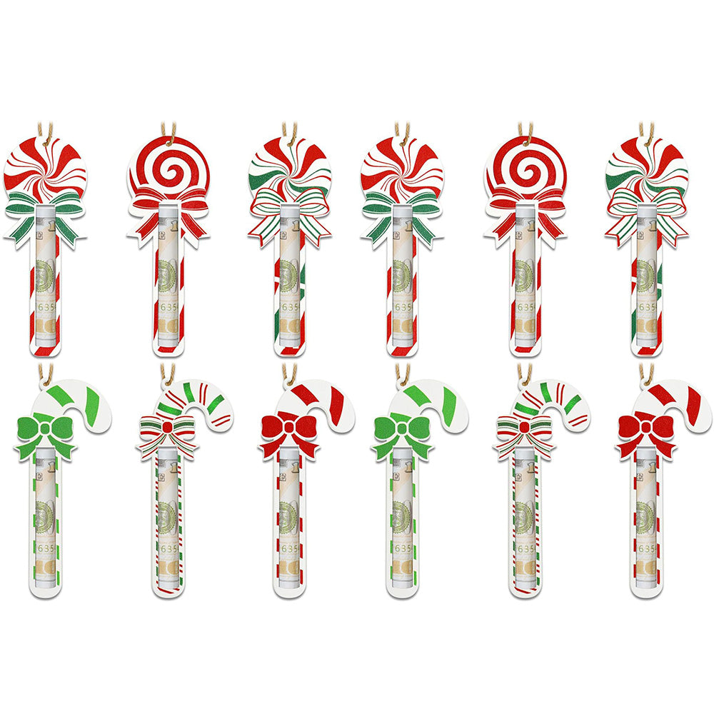 12Pcs Christmas Money Holder Ornaments Xmas Tree Hanging Cash Holder