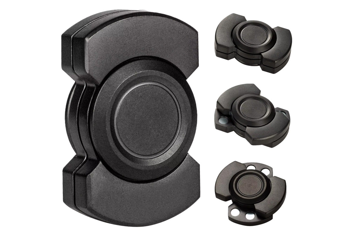 3-in-1 Fidget Spinner Slider and Clicker Stress Relief Toy for Little Ones and Adults-Black