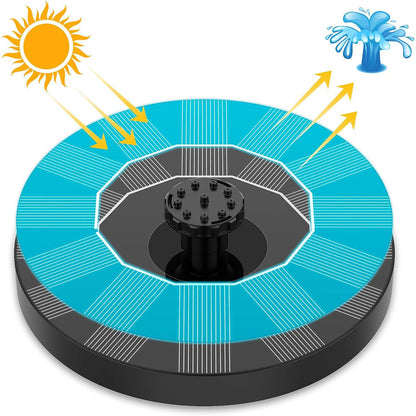 Solar Water Fountain with 6 Nozzles Solar Powered Floating Solar Pond Pump for Bird Bath Pond Pool Fish Tank
