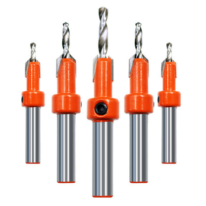5 Piece 2.8 to 4.0mm Carbide Countersink Drill Bit Set