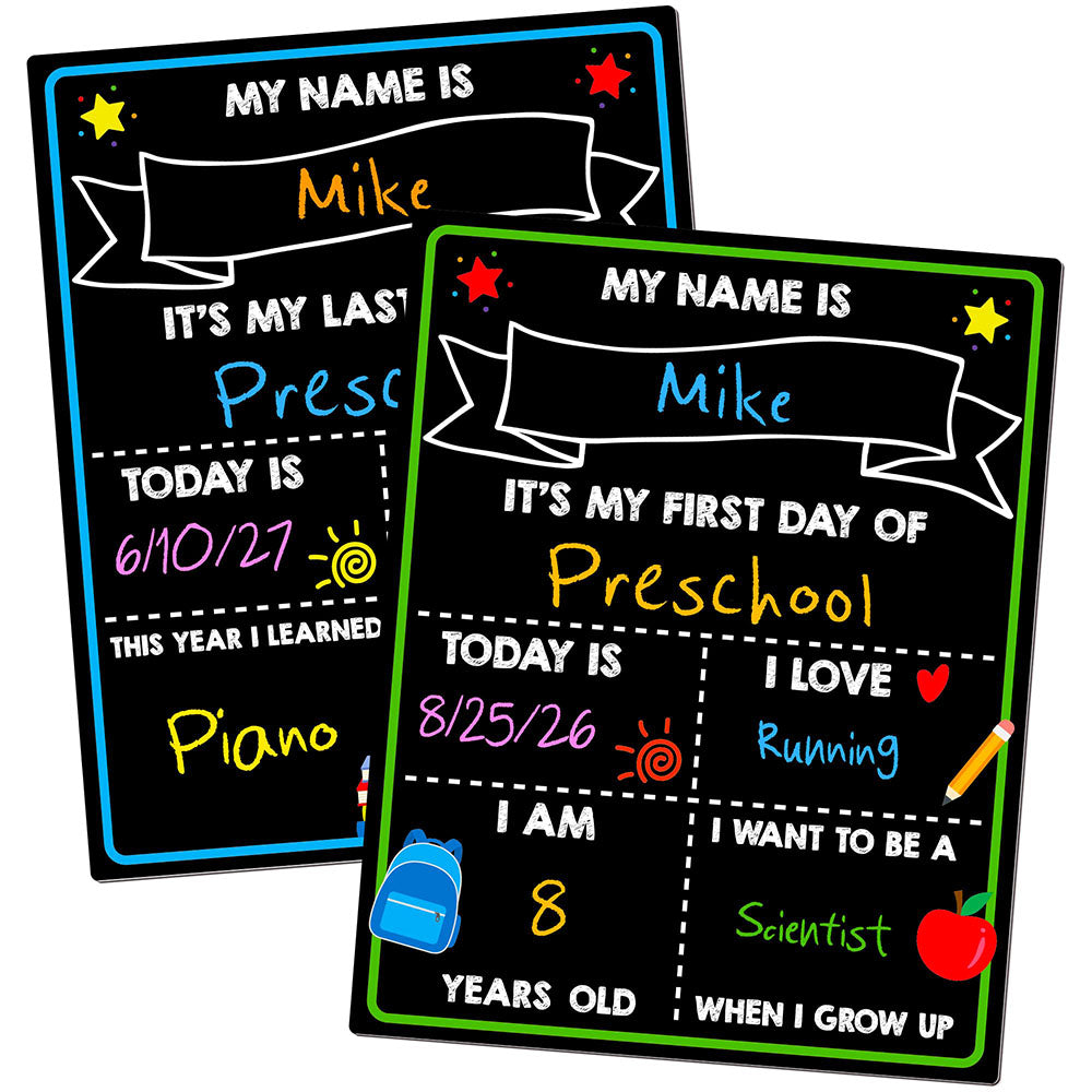 28x35cm Double Sided First and Last Day of School Chalkboard Photo Sign