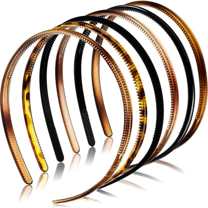 6 PiecePlastic Non-Slip Toothed Hair Hoops for Invisible Hair Styling