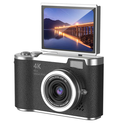 HD 1080P Retro Digital Camera with 2.4-inch Flip Screen for Photos & Video Black