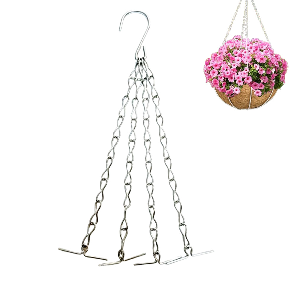 2Pcs 4 Point Hanging Basket Chain Set Basket Hangers for Planter-Straight Buckle
