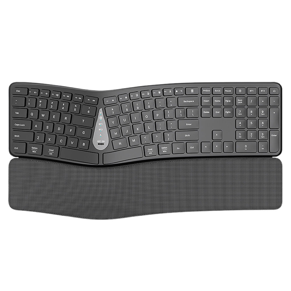 111-Key Rechargeable Bluetooth Keyboard with Memory-Foam Wrist Rest