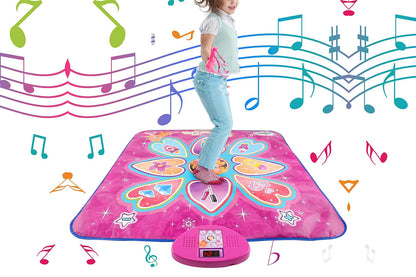 Dance Mat Pink Princess Toys for Girls Electronic Dance Pad with 7 Game Modes Musical Mat Christmas Gift