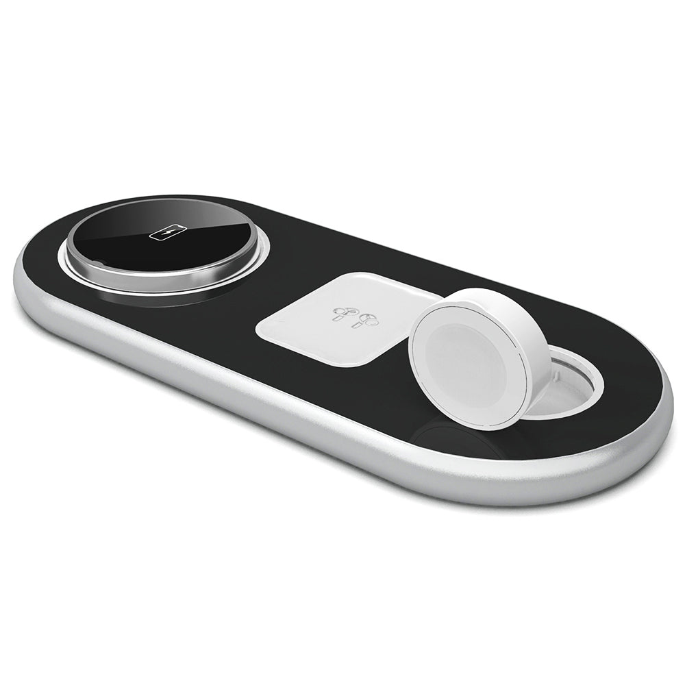 3-in-1 Wireless Charging Station for Wireless Charging Apple Devices Foldable Charger Dock Black