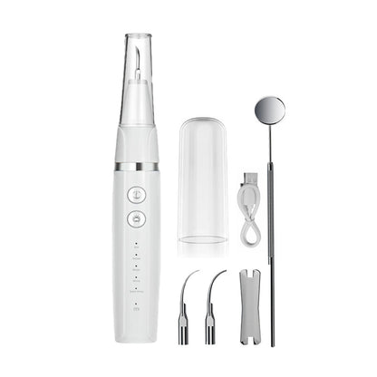 Electric Ultrasonic Plaque Remover Teeth Cleaning Kit Dental Calculus Remover LED Light -White