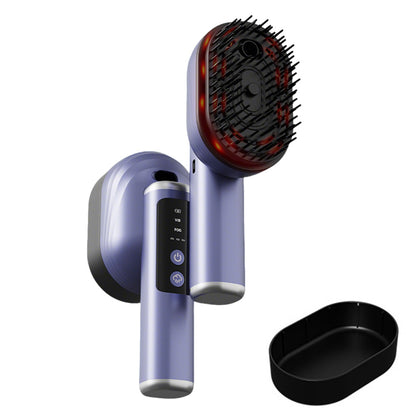 Wireless Electric Hair Comb with Vibration and Oil Mist Spray-Blue