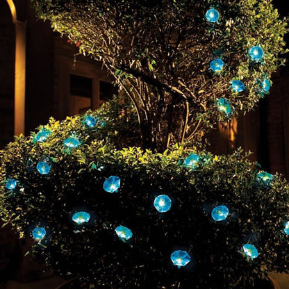 10LEDs Morning Glory Solar String Lights Garden Decor Flower Lantern
