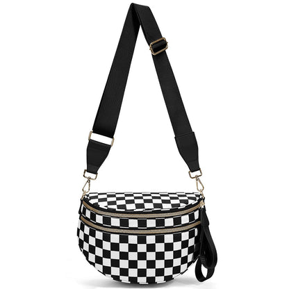 Oxford Cloth Large Capacity Crossbody Bag ¨C Lightweight Shoulder Messenger Bag for Women Black & White