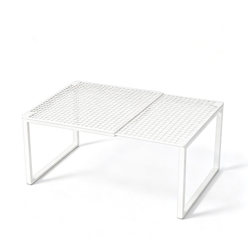 Expandable Carbon Steel Closet Shelf and Adjustable Storage Rack - White
