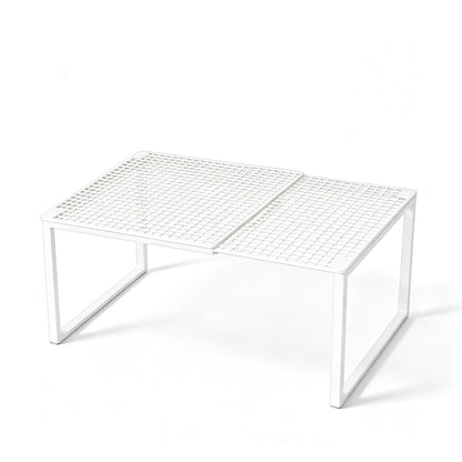 Expandable Carbon Steel Closet Shelf and Adjustable Storage Rack - White