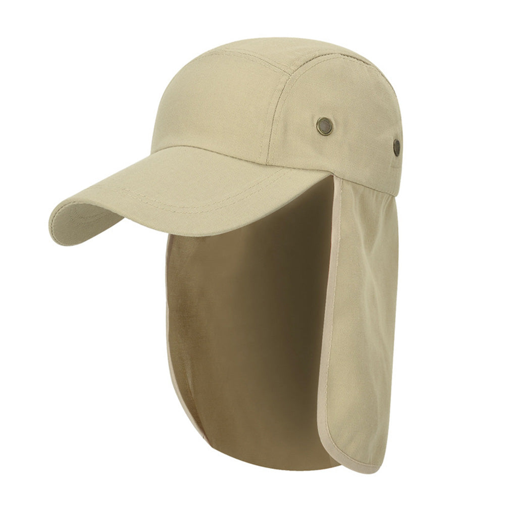 Summer Sun Hat Baseball Cap with Wide Brim and Extended Visor - Khaki