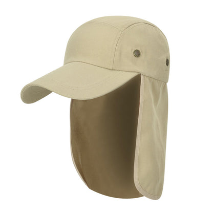 Summer Sun Hat Baseball Cap with Wide Brim and Extended Visor - Khaki