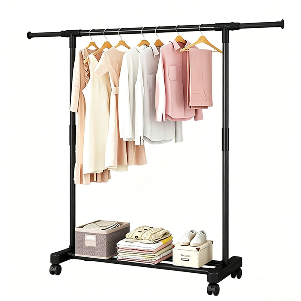 Rolling Garment Rack with Wheels Heavy Duty Clothes Rack for Hanging Clothes