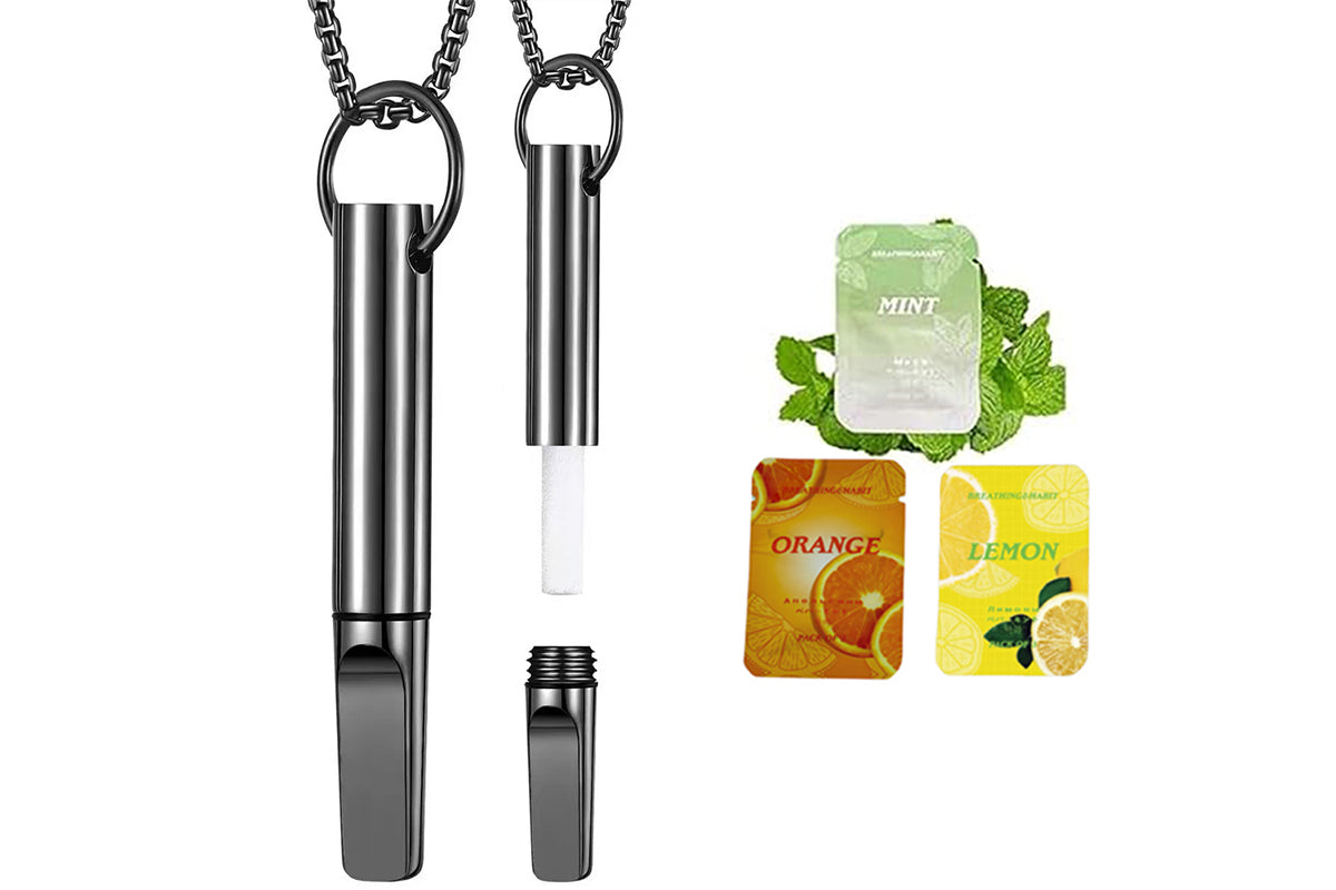 Breathing Necklace with 3 Flavoured Filters - Black