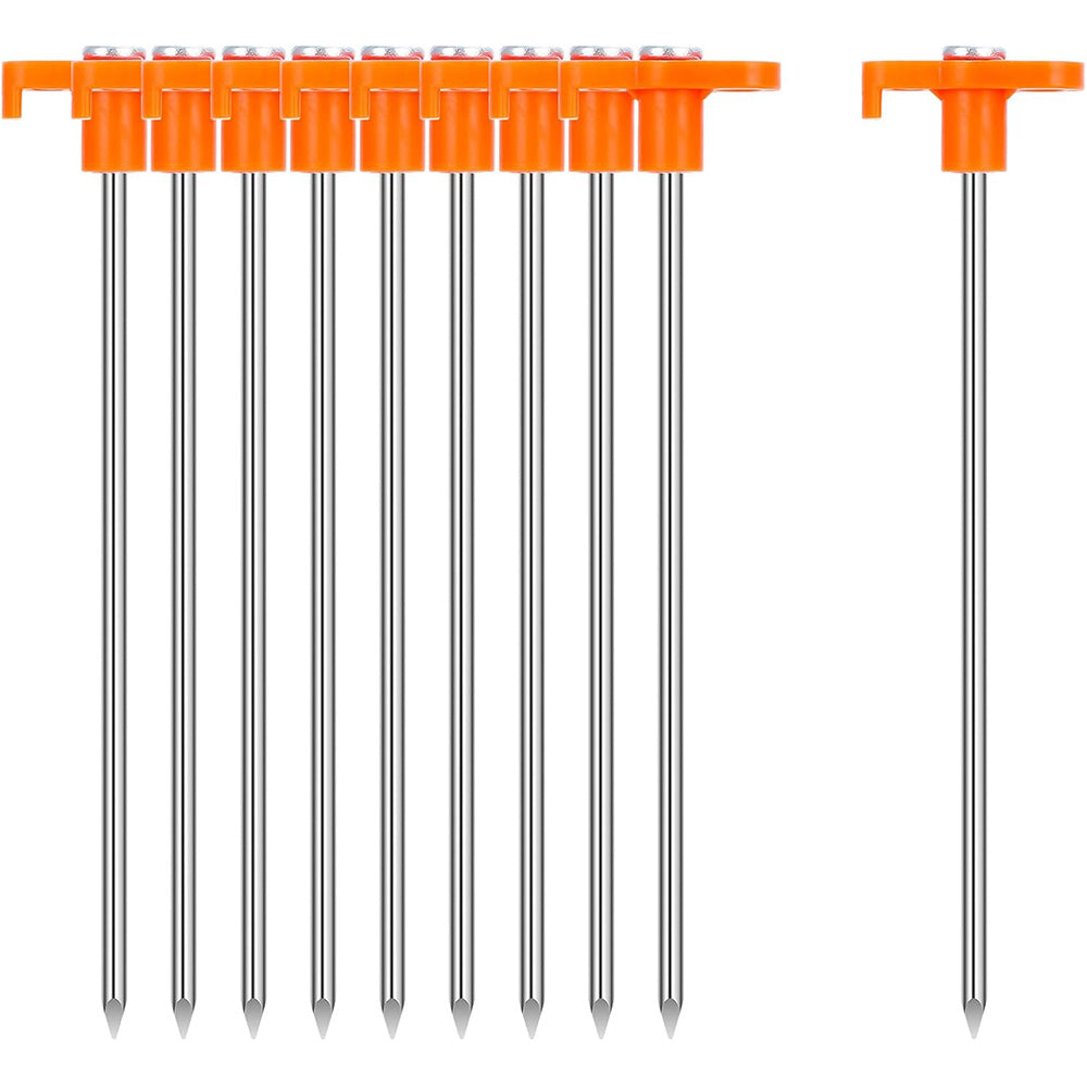10 Pack 7 Inch Carbon Steel Tent Stakes