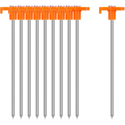 10 Pack 7 Inch Carbon Steel Tent Stakes