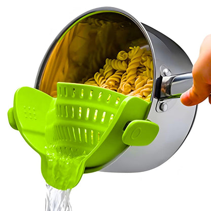 Clip-On Silicone Kitchen Strainer ââ‚?For Pasta  Noodles  Vegetables  Fruit Green