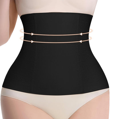 Postpartum Waist Trainer Breathable Postpartum Belly Band - Black