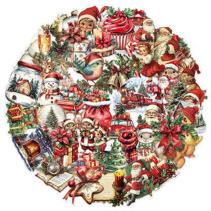 50 Pack Vintage Waterproof PET Christmas Stickers for DIY Crafts