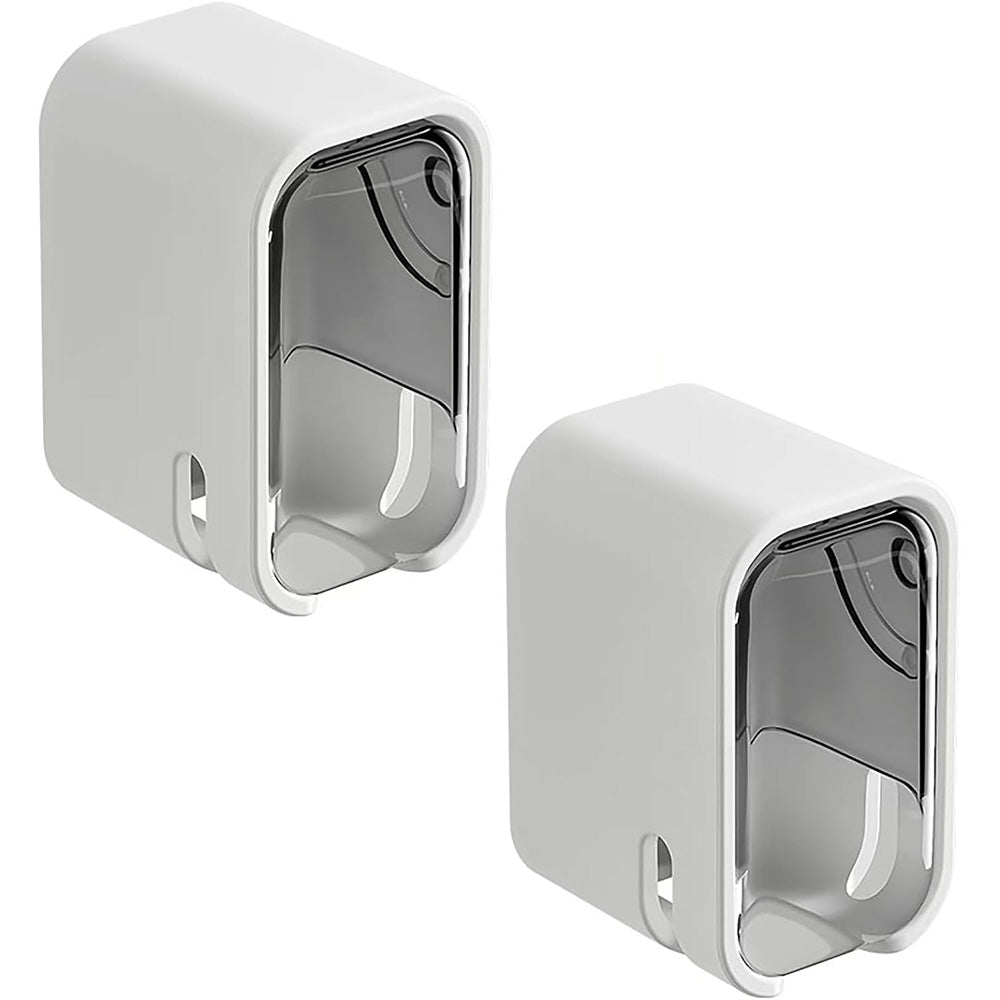 2PCS Wall-Mounted Toothbrush Holders with Cover Shower Tooth Brush Storage Grey