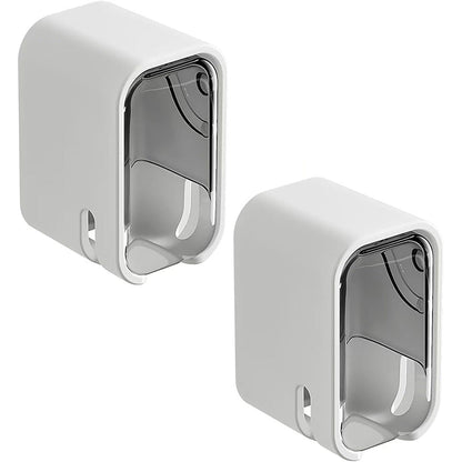 2PCS Wall-Mounted Toothbrush Holders with Cover Shower Tooth Brush Storage Grey