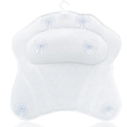 4D Bath Pillows Bathtub Rest Pillow Spa Neck and Back Support Headrest with Suction Cups Style 2