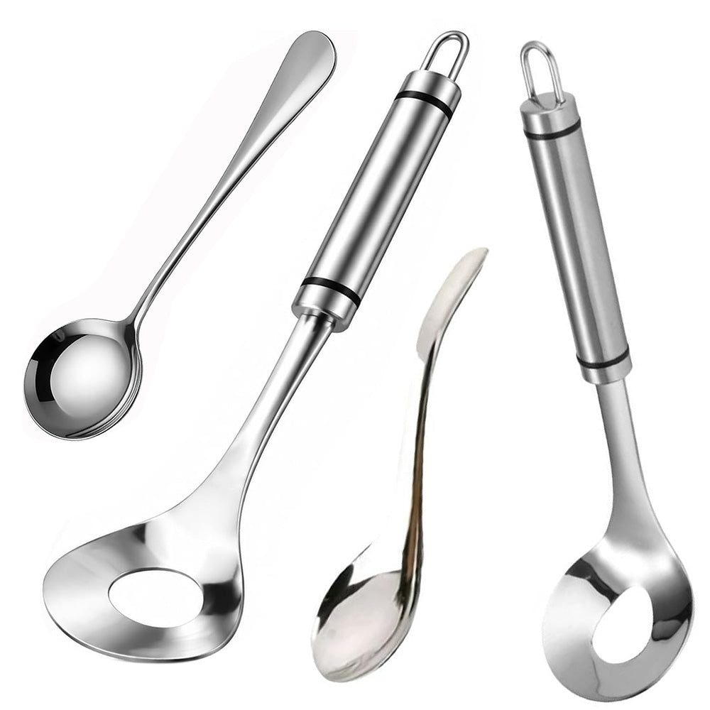 4 Piece Stainless Steel Meatball Maker Spoon and Auxiliary Spoon Set