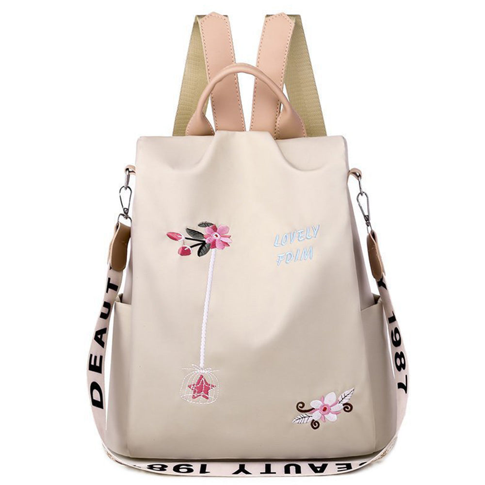 Anti Theft Women Backpack with Water Repellent for Travel Khaki
