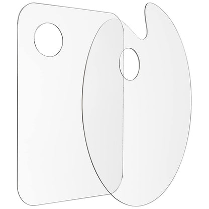 2Pcs Acrylic Painting Palette Transparent Color Mixing Board for Watercolor Acrylic Oil Paint