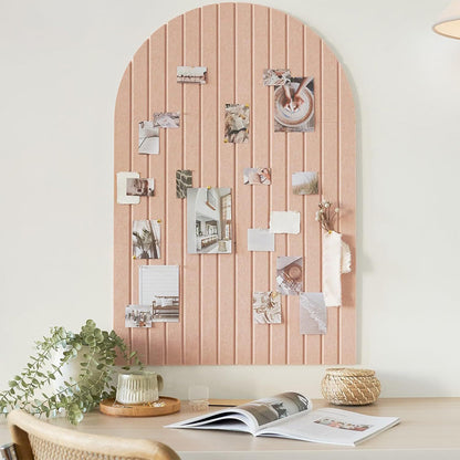 Large Arched Felt Bulletin Board with 30 Push Pins - Pink