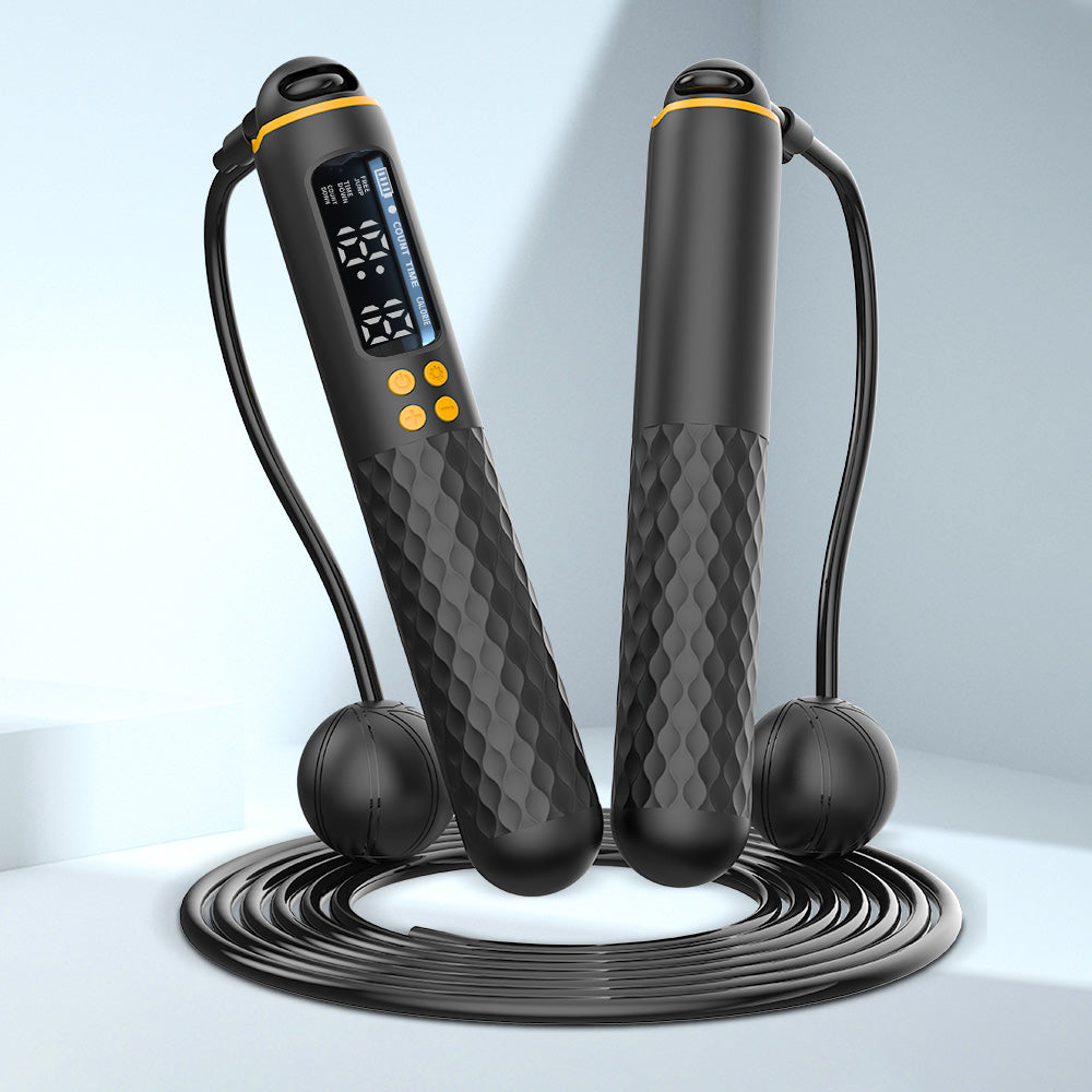 Smart Digital Jump Rope Set Accurately Skipping Rope Weighted Exercise Rope for Fitness Training Black